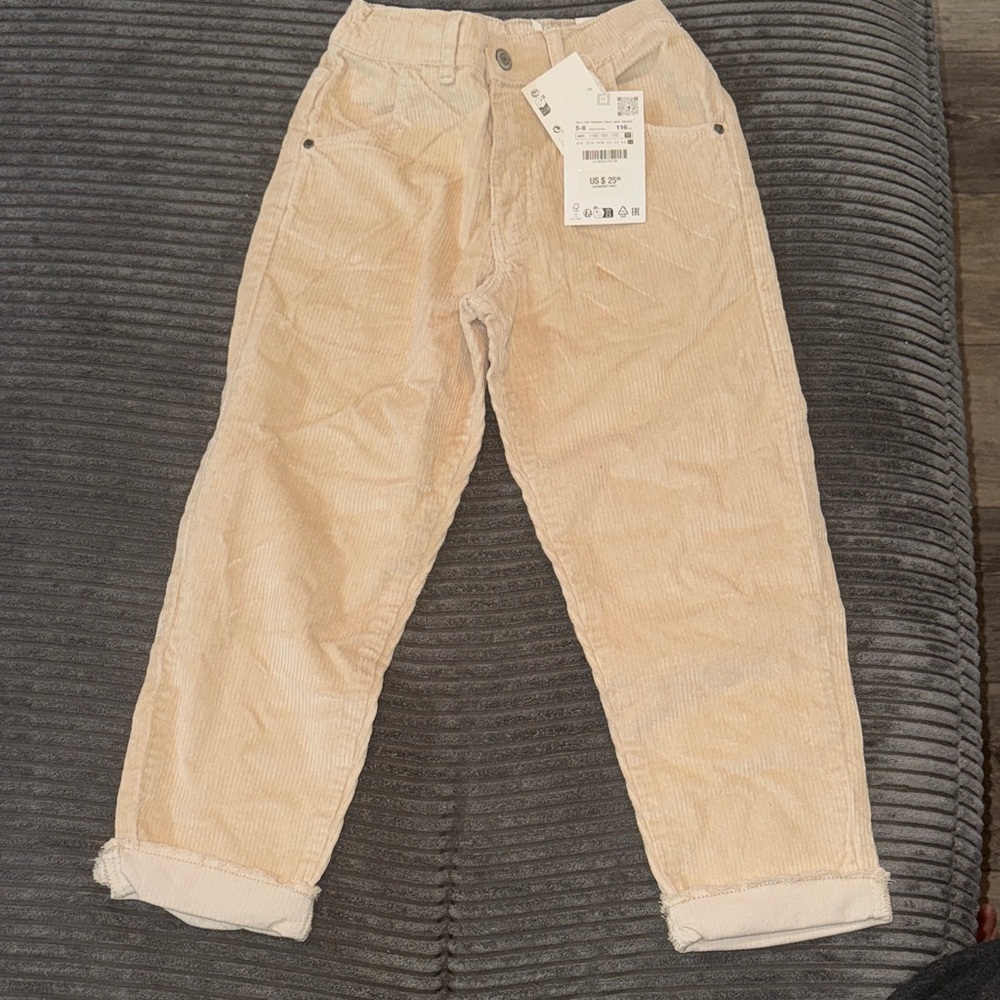 Zara Beige Corduroy Pants